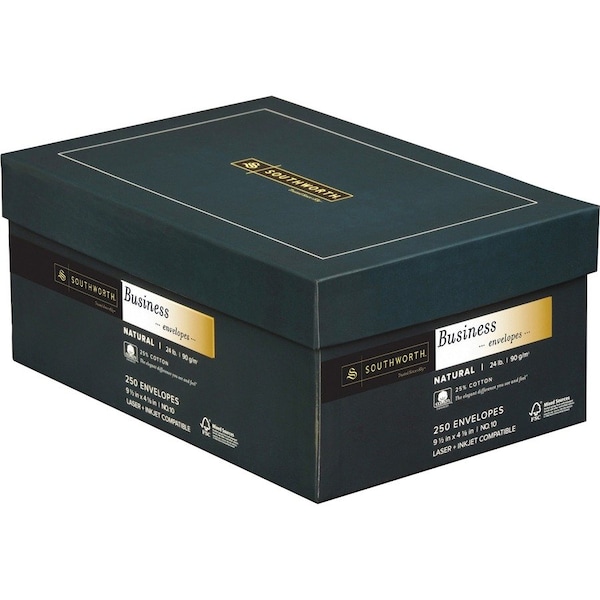 Envelope, 25%Cttn, #10, Na, 250 Pk
